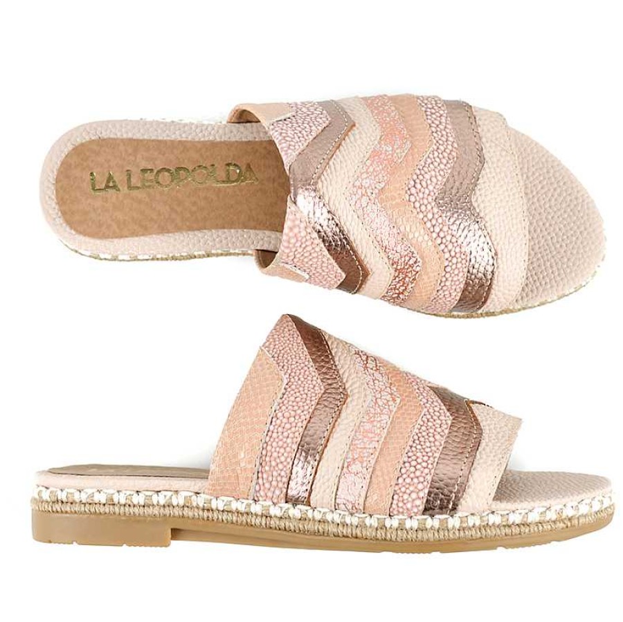 Sandalen La Leopolda | Delta Mix Beige Und Rosa Sandalen