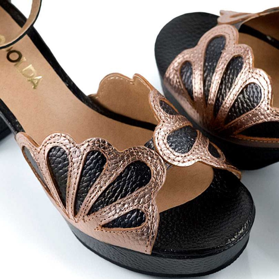 Sandalen La Leopolda | Aires Hohe Sandalen Schwarz Metallic