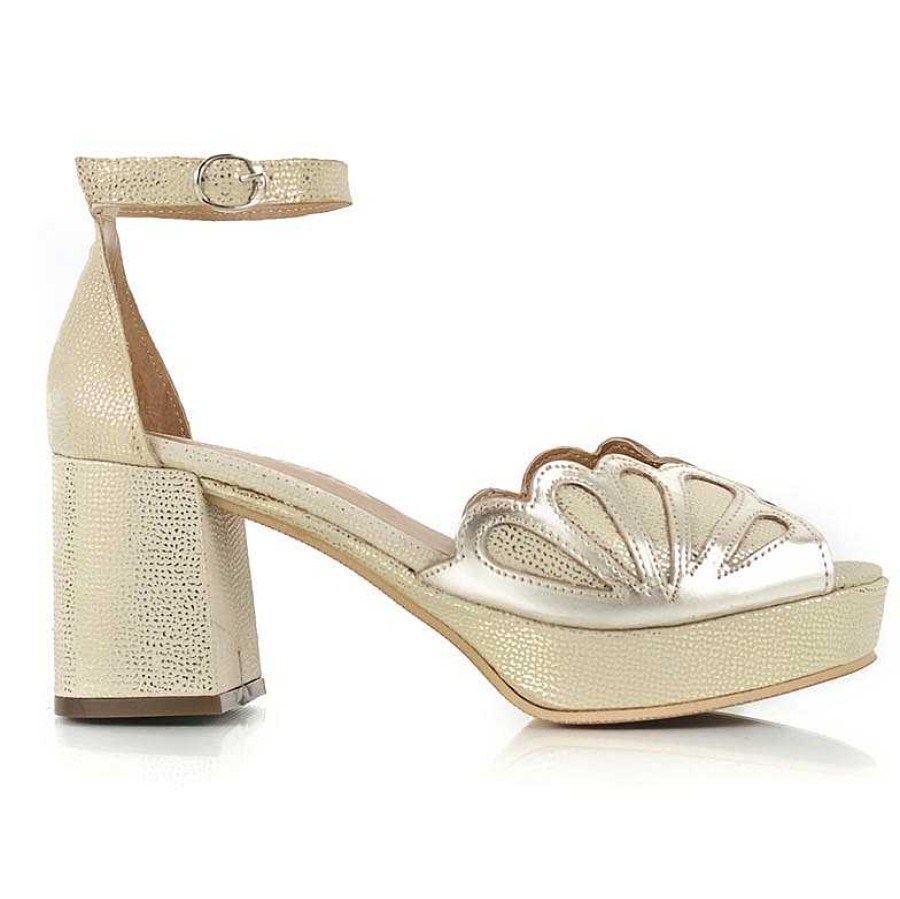 Sandalen La Leopolda | Hohe Aires-Sandalen In Beige Und Platin