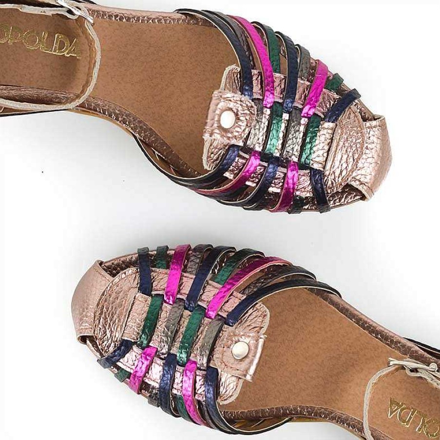 Sandalen La Leopolda | Murga-Sandalen Aus Kupfermix-Metallic