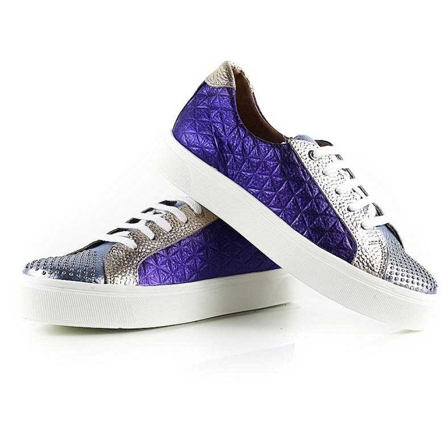 Turnschuhe La Leopolda | Metallic-Violett-Ellipsen-Sneaker