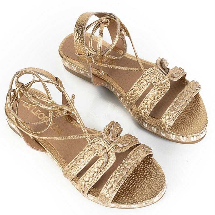 Sandalen La Leopolda | Rom Goldene Geflochtene Sandalen