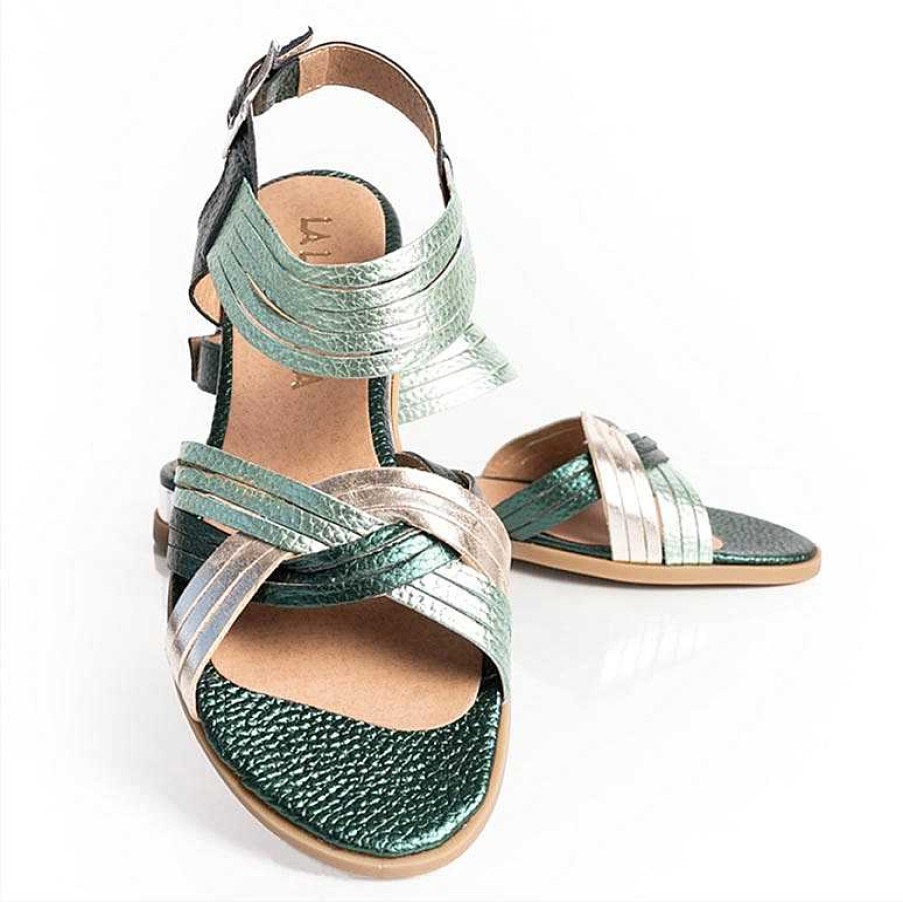 Sandalen La Leopolda | Metallic-Grune Jana-Sandalen