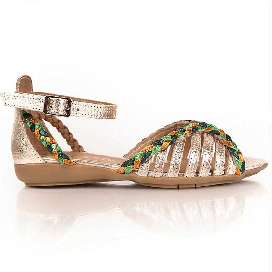 Sandalen La Leopolda | Ming-Sandalen In Platin-Mix-Metallic