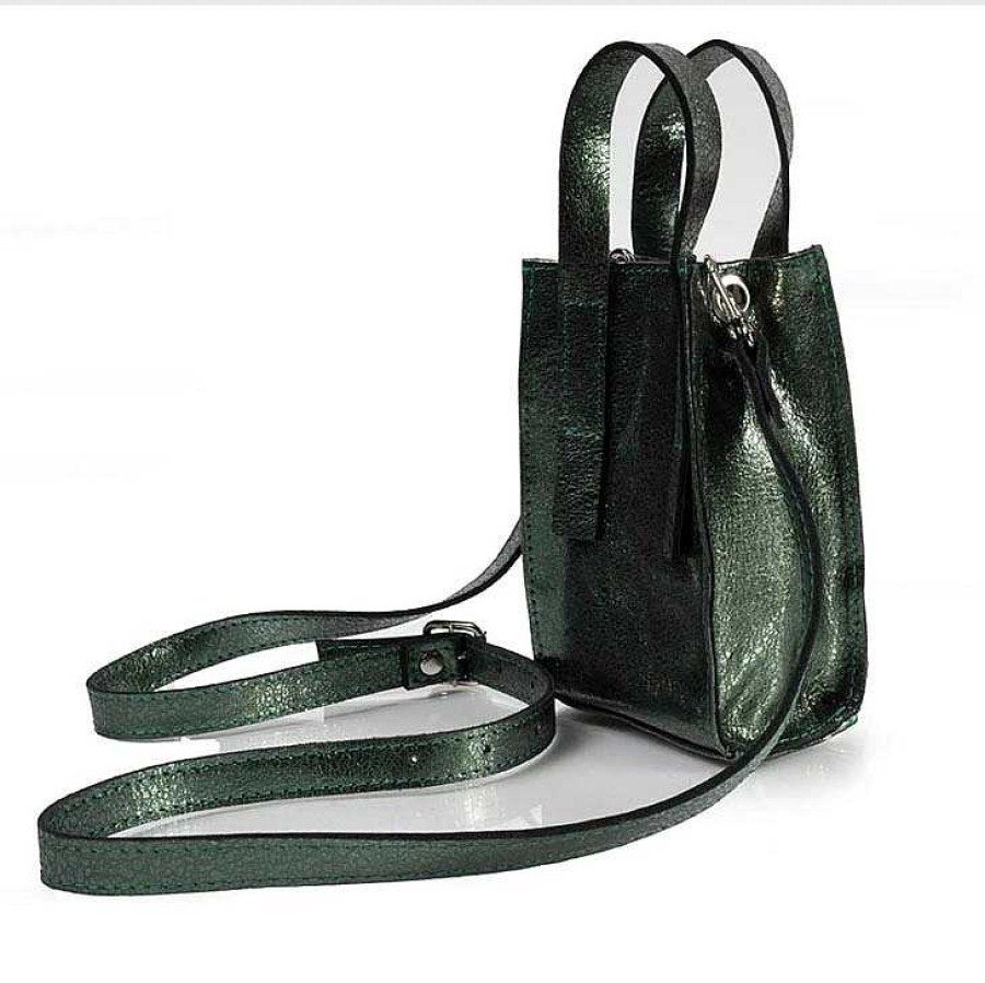 Geldborsen La Leopolda | Boratt Metallic Green Handyhalter