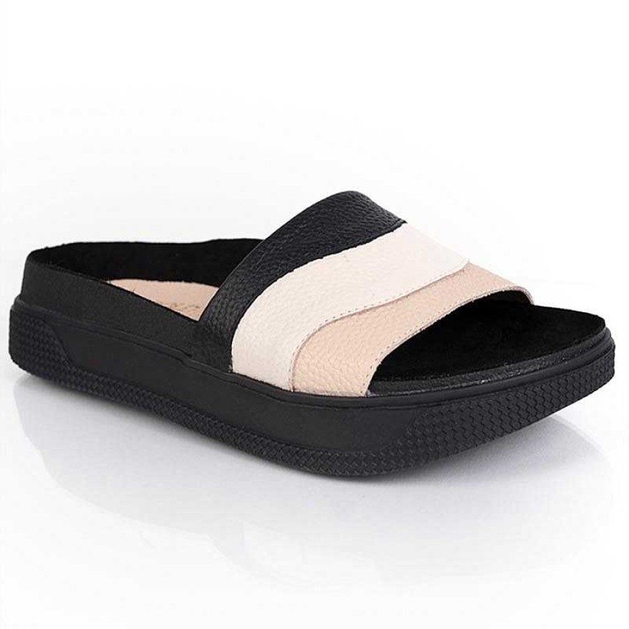 Sandalen La Leopolda | Schwarze Und Naturliche Sandalen Lexa