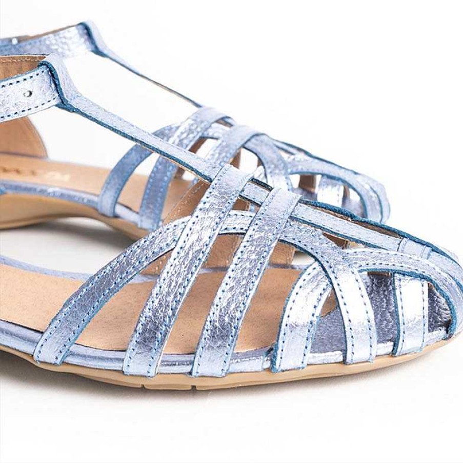 Sandalen La Leopolda | Mixu Metallic Hellblaue Sandalen