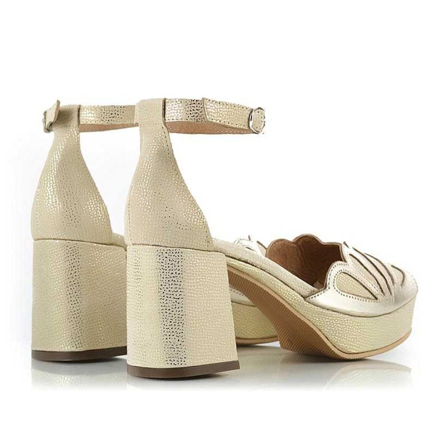 Sandalen La Leopolda | Hohe Aires-Sandalen In Beige Und Platin