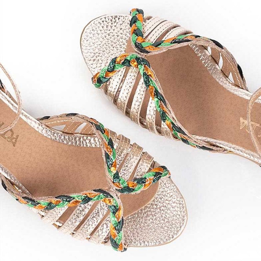 Sandalen La Leopolda | Ming-Sandalen In Platin-Mix-Metallic